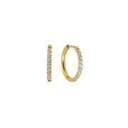 Brenda Grands Waterproof Gold 18mm Diamond Hoops