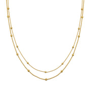 Brenda Grands Waterproof Gold Double Beaded Chain Necklace