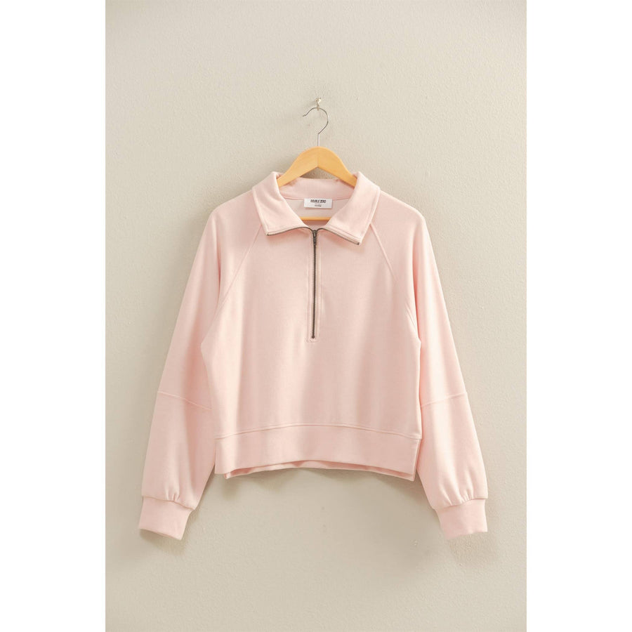 Double Zero Soft Ribbed Half-Zip