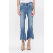 MICA Moscato High Rise Crop Flare with Raw Hem