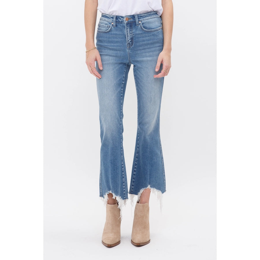 MICA Moscato High Rise Crop Flare with Raw Hem