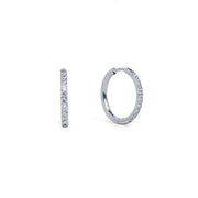 Brenda Grands 18mm Silver Diamond Hoops