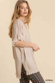 Oatmeal Linen Tunic Top