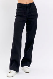 Judy Blue Black Patch Pocket Straight Jeans