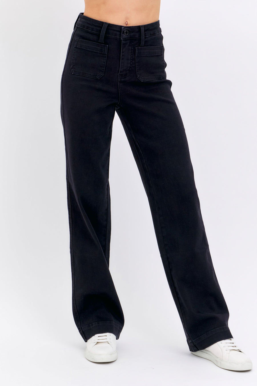 Judy Blue Black Patch Pocket Straight Jeans