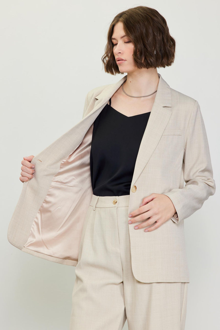 Skies Are Blue Mélange Beige Blazer