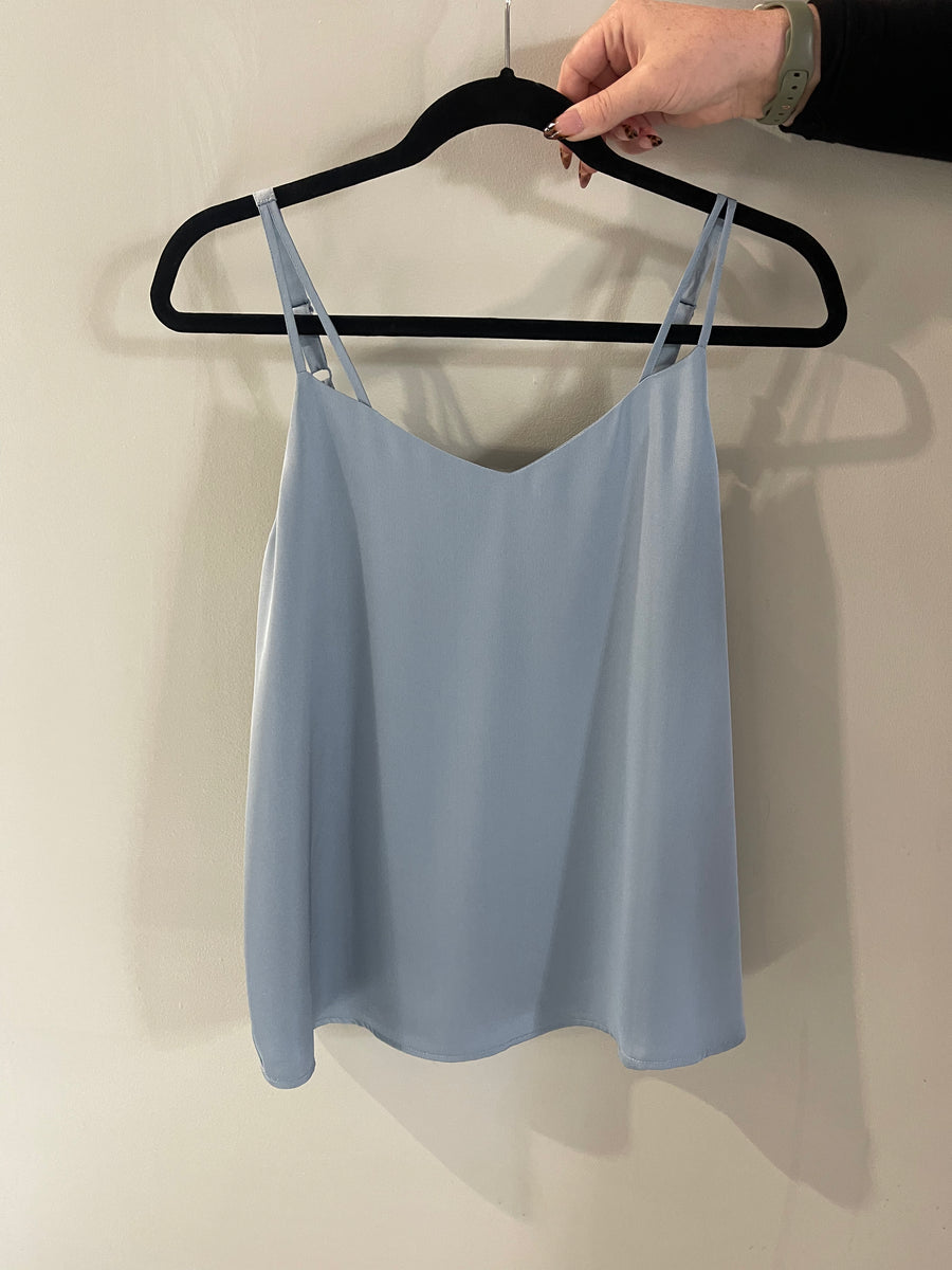 Skies are Blue Dusty Blue Recycled Double Strap Cami