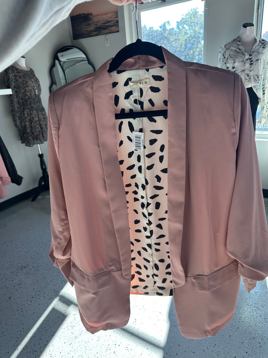 Mauve Cheetah Print Lined Blazer