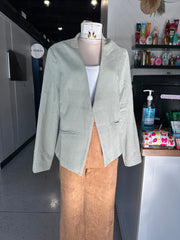 Sage Herringbone Tuxedo Jacket