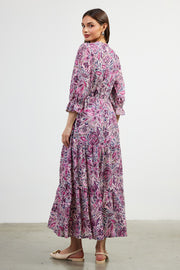 Skies are Blue Plum Multi Printed Maxi Dress