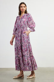 Skies are Blue Plum Multi Printed Maxi Dress