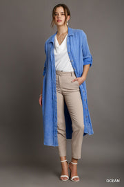 Ocean Blue Midi Dress Shirt