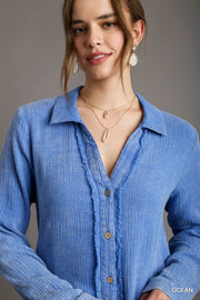 Ocean Blue Midi Dress Shirt