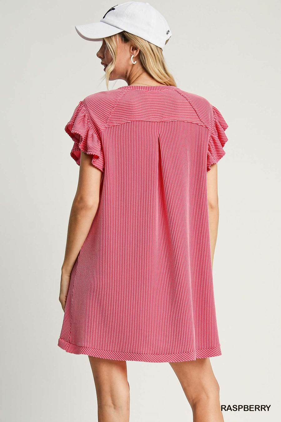 Raspberry Textured Knit Mini Dress
