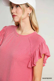 Raspberry Textured Knit Mini Dress