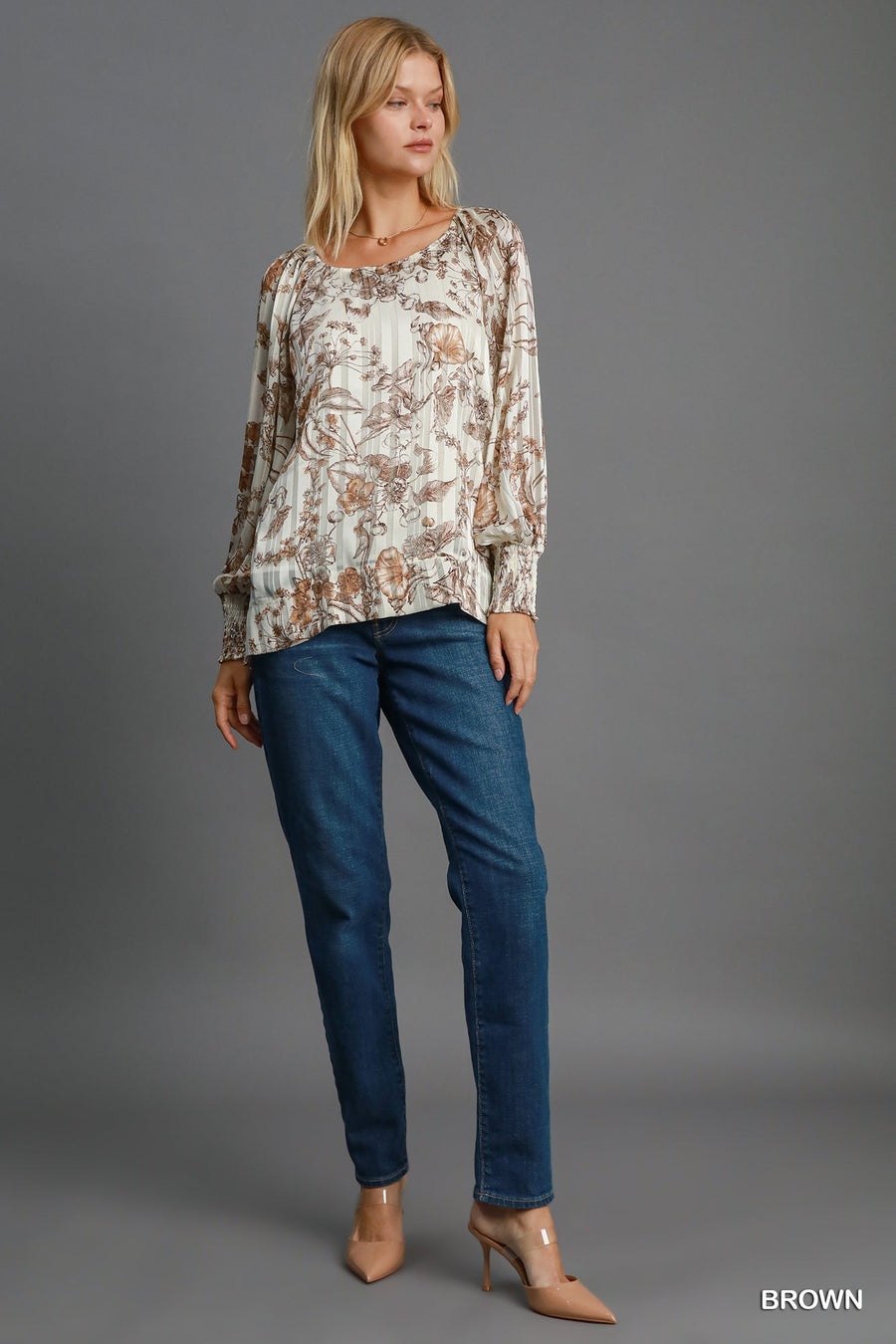 Bronze Lurex Floral Top