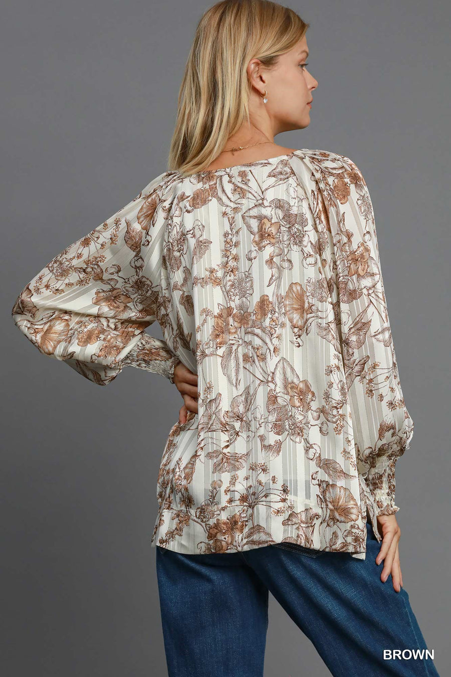 Bronze Lurex Floral Top