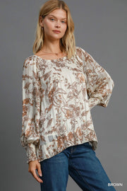 Bronze Lurex Floral Top