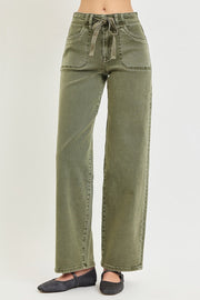 RISEN Olive Wide Leg Baggy Jeans