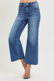 RISEN Tummy Control Crop Wide Leg Jeans
