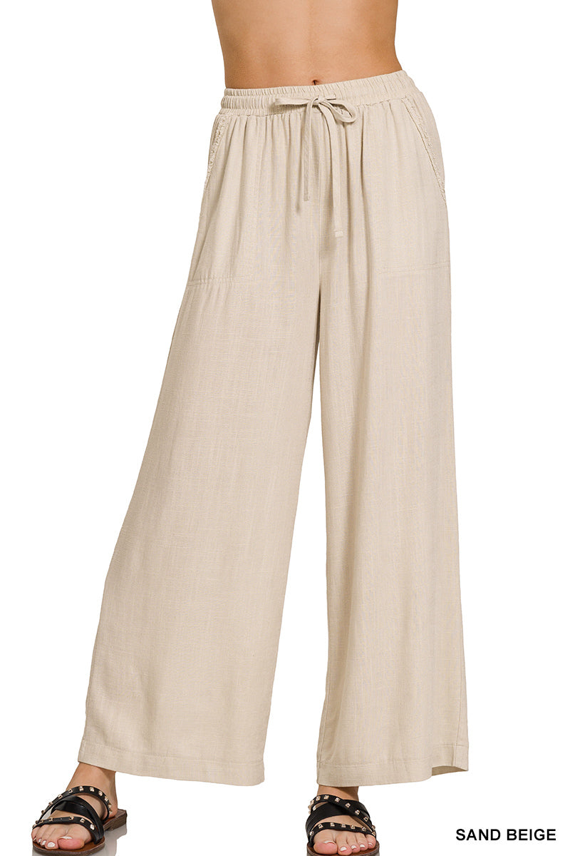 Wide Leg Linen Pants