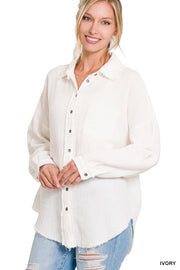 White Double Gauze Cotton Shirt