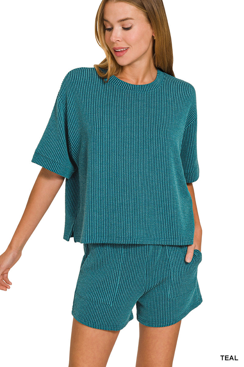 Ribbed Tee & Shorts Set