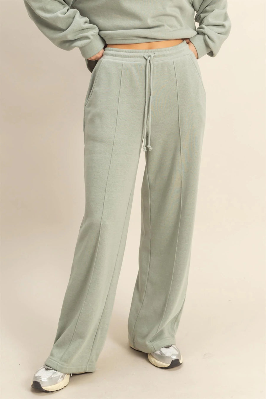 Double Zero Sage Pin Tuck Pants