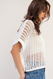Crochet Knit Sweater Top