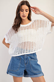 Crochet Knit Sweater Top