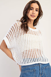 Crochet Knit Sweater Top