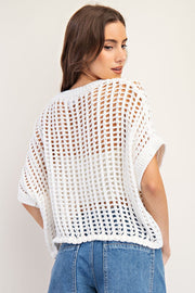 Crochet Knit Sweater Top