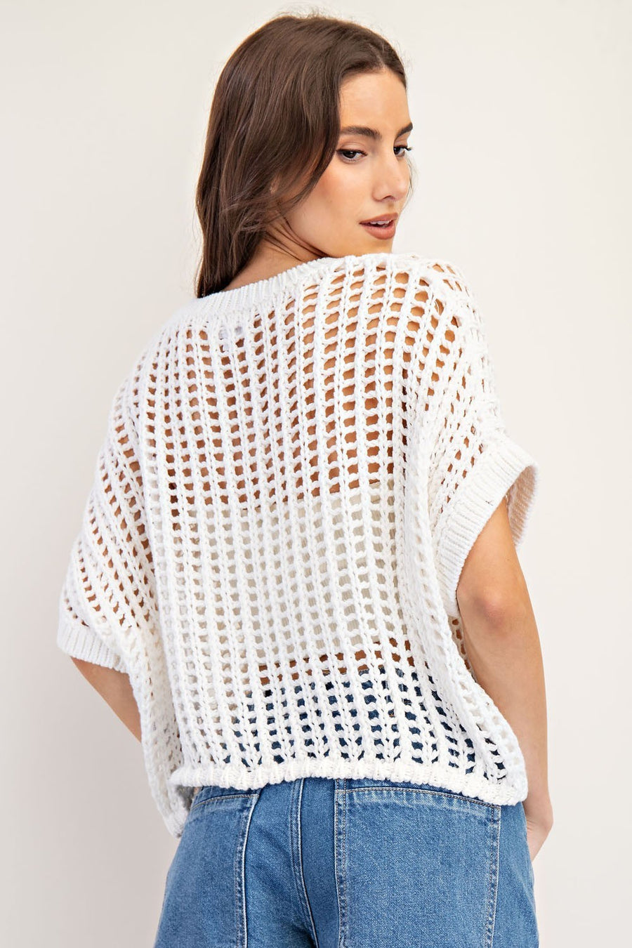 Crochet Knit Sweater Top