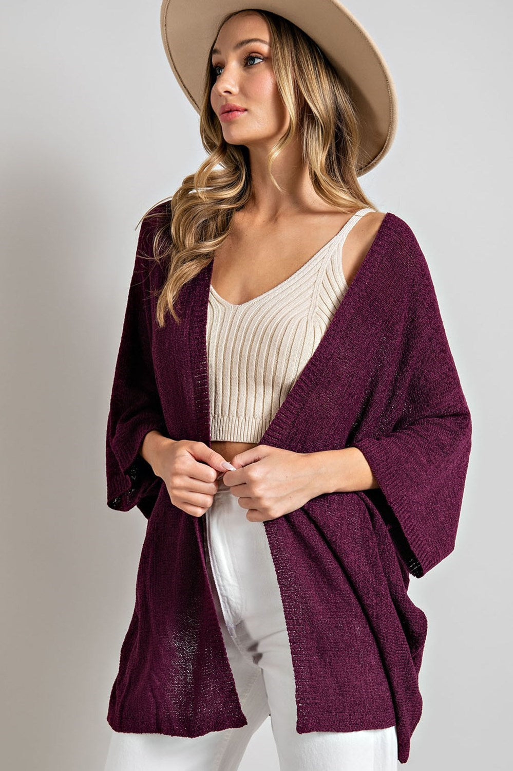 Dolman Short Sleeve Cardigan