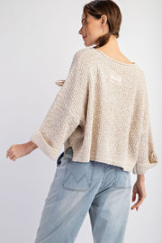 Oatmeal Textured Sweater Top