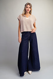 Oatmeal Textured Knit Top