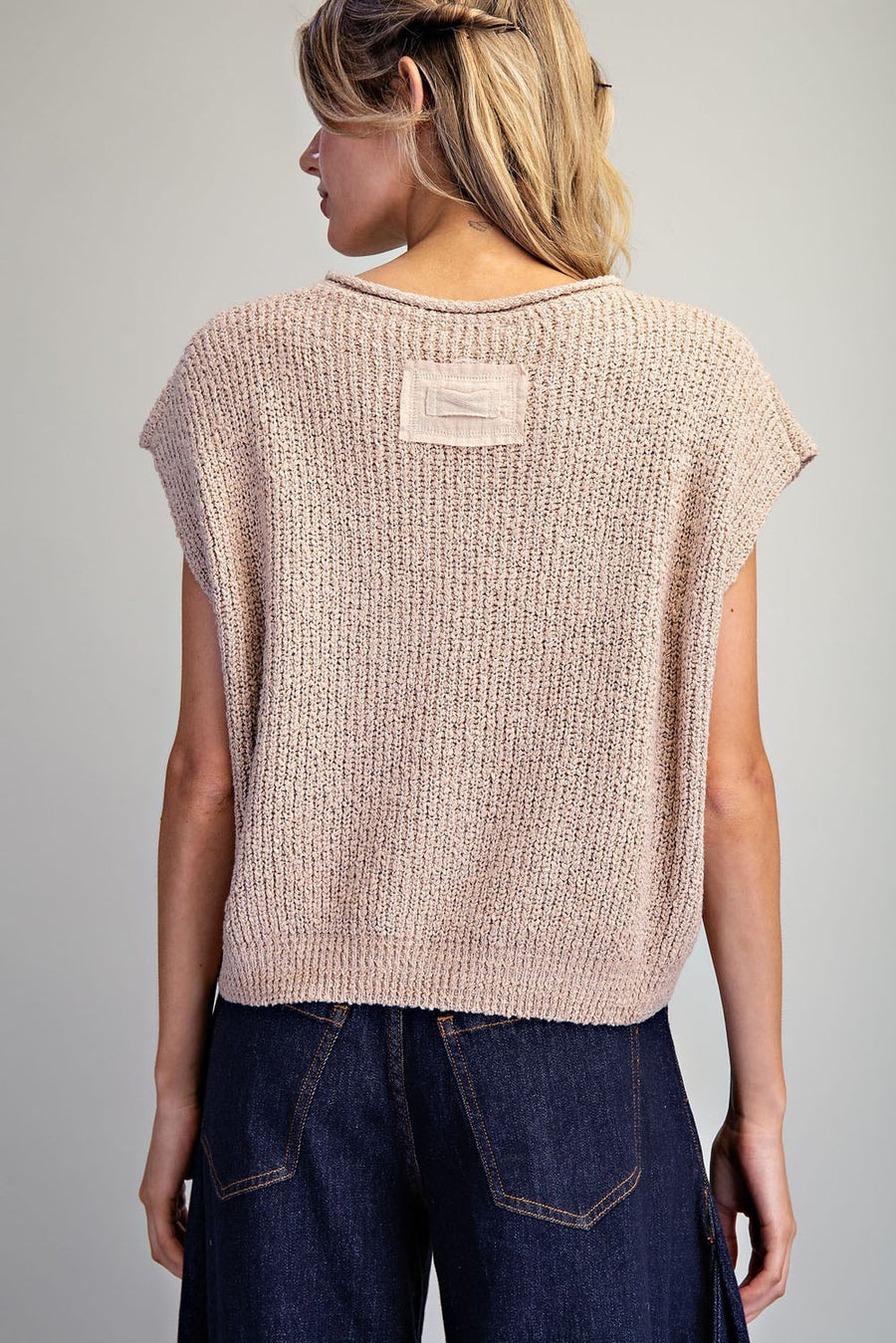 Oatmeal Textured Knit Top