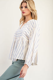 Blue Stripe Blouse