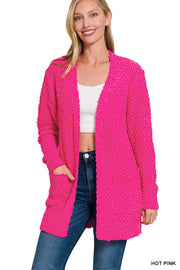 Hot Pink Popcorn Cardigan