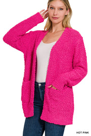 Hot Pink Popcorn Cardigan