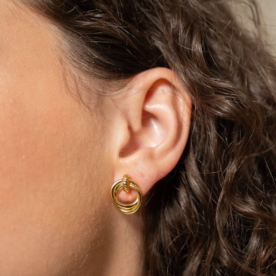 Brenda Grands 18k Gold Looped Duo Studs
