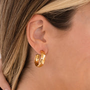 Brenda Grands 24K Gold Hammered Hoops