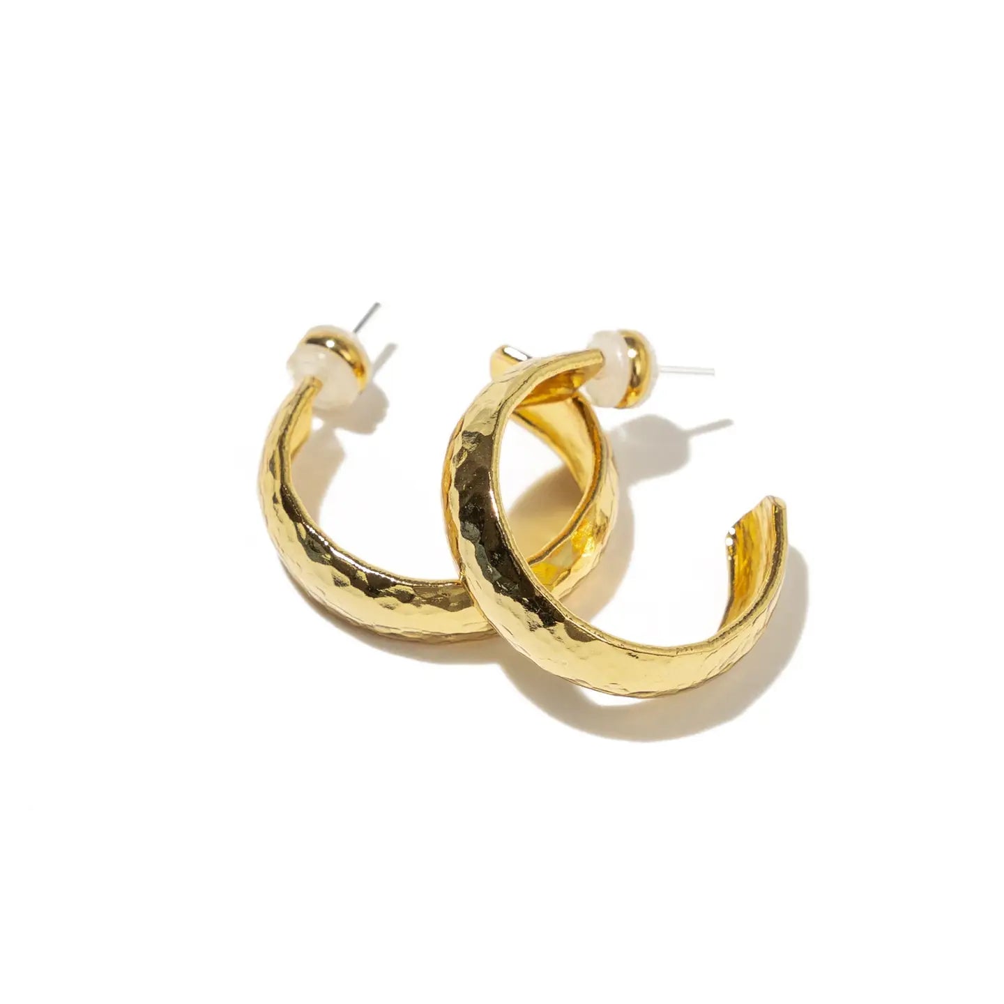 Brenda Grands 24K Gold Hammered Hoops