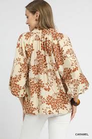 Umgee Cherry Blossom Print Blouse