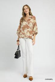 Umgee Cherry Blossom Print Blouse