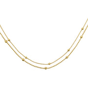 Brenda Grands Waterproof Gold Double Beaded Chain Necklace
