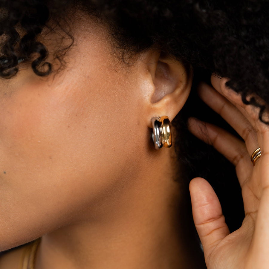 Brenda Grands Waterproof Twin-Tone Hoops