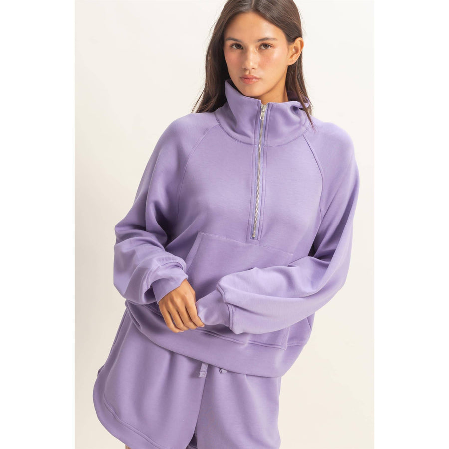 Double Zero Dusty Purple Half-Zip