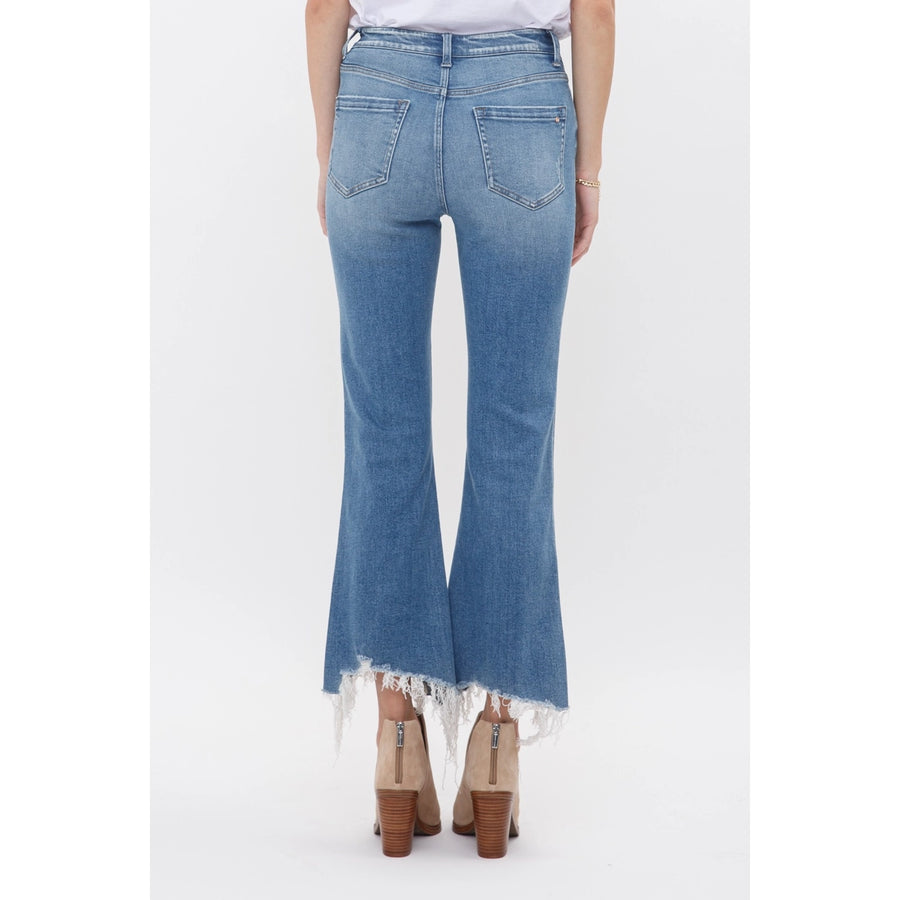 MICA Moscato High Rise Crop Flare with Raw Hem