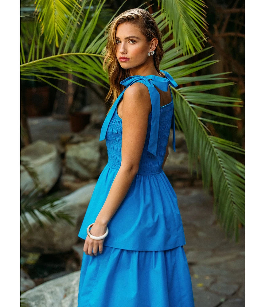 Skies Are Blue Capri Poplin Maxi Dress